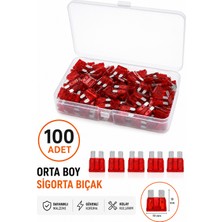 Ağır Vasıta Uyumlu Universal 10 Amper Orta Boy Bıçak Sigorta 100 Adet