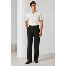 Bihan Store Klasik Kesim Pilesiz Kumaş Pantolon - Ofis ve Günlük Şıklık Y22-100-SIYAH