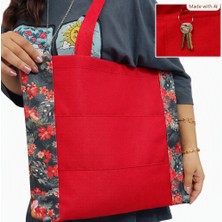 HG Kırmızı 600D Tote Çanta (35×40 cm)