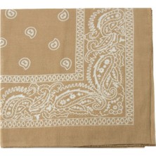 Zero Land Spt-Gld Çini Desenli Bandana 50X50 Sütlü Kahve