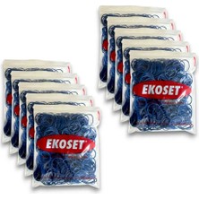 Ekoset Kauçuk Renkli Paket Ambalaj Toka Maydonoz Para Lastiği Mavi 40 mm 10000'li