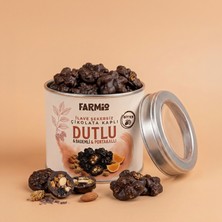 Farmio Ilave Şekersiz Bitter & Portakallı Çikolata Kaplı Dut & Badem - 70GR Teneke Kutu