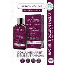 Vagues Keratin Volume Ekstra Dolgun Hacimli Saçlar, Dökülme Karşıtı Hızlı Uzama Etkili Bitkisel Şampuan 400ML