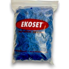 Ekoset Kauçuk Renkli Paket Ambalaj Toka Maydonoz Para Lastiği Mavi 40 mm 1000'LI