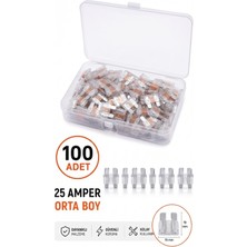 Ağır Vasıta Universal 25 Amper Orta Boy Bıçak Sigorta 100 Adet