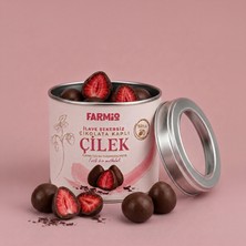Farmio Ilave Şekersiz Çikolata Kaplı Çilek - 70GR Teneke Kutu