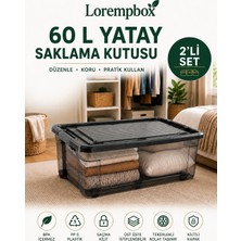 Lorempbox 60 L Yatay Tekerlekli Saklama Kutusu – 2’li Set