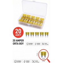 Ağır Vasıta Universal 20 Amper Orta Boy Bıçak Sigorta 100 Adet