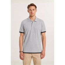 Madmext Gri Basic Polo Yaka Tişört 5885