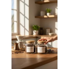 Empressco Bambu Kapak Türk Kahvesi Kavanozu~bambu Kapak Filtre Kahve Kavanozu