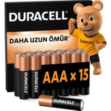 Duracell Basıc Aaa Ince Alkalin Kalem Pil (15'li Paket) – 1,5V