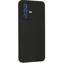 TeknoKapsül Newface Vivo V23 5g Kılıf Nano Içi Kadife Silikon - Siyah