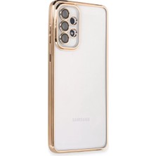 TeknoKapsül Newface Samsung Galaxy A73 5g Kılıf Razer Lensli Silikon - Gold