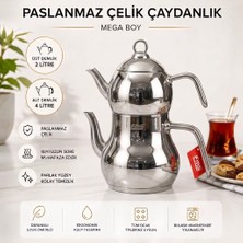 Fms Ayder Mega Boy Çaydanlık | 18/10 Paslanmaz Çelik | Indüksiyon Taban | 2 L + 4 L |