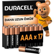 Duracell Basıc Aaa Ince Alkalin Kalem Pil (17'li Paket) – 1,5V