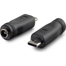 Uslucan Alışveriş Notebook Adaptör Ucu Çevirici Type-C (M) To 5.5*2.5 (F) 10LU Paket Siyah HDX1340
