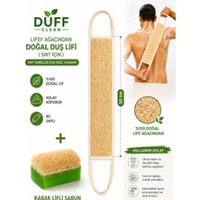 Duff Clean 30CM Sırt Doğal Kabak Lifi, Banyo Lifi, Banyo Sırt Kesesi, Peeling (1 Adet)+ Sabun