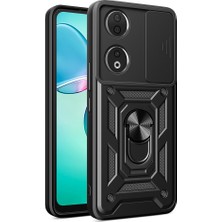 Honor 90 Kılıf Sürgülü Kamera Korumalı 360° Magnetik Standlı Zore Vega Kapak - Lyon Tech