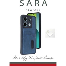 TeknoKapsül Newface Xiaomi Redmi Note 13 Pro 5g Kılıf Sara Kartvizitli Deri Kılıf - Kırmızı