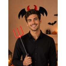Parti Adresi Cadılar Bayramı Şeytan Mızrağı Yarasa Taç Set Halloween Parti Aksesuarı 