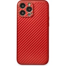 TeknoKapsül Newface Apple Iphone 13 Pro Max Kılıf Coco Karbon Silikon - Kırmızı
