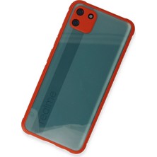 TeknoKapsül Realme C11 Kılıf Miami Şeffaf Silikon - Kırmızı