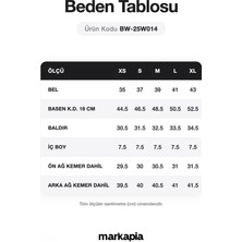 Kadın Yüksek Bel Kemerli Jean Şort Etek