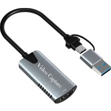 Daytona HU04A Type-C / USB A To  4K 60Hz 1080P HDMI Video Capture Yakalama Hub Adaptör