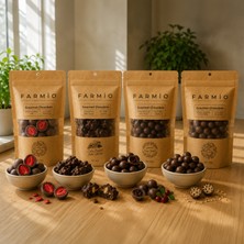 Farmio Ilave Şekersiz Çikolata 4X50GR - Çilek, Kinoa Patlağı, Turna Yemişi, Dutlu & Bademli