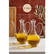 Atbyhome 2'li Borosilikat Cam Ibrik Yağlık Sirkelik Seti 750 ml - Damlatmaz Yağdanlık