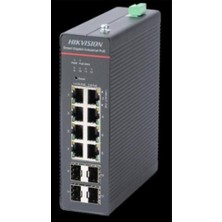 Hikvision DS-3T1512HP-SI-8P4F 8 Port+ 4 Port Gigabit Sfp 240W Endüstriyel Switch