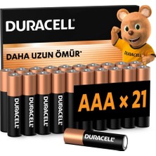 Duracell Basıc Aaa Ince Alkalin Kalem Pil (21'li Paket) – 1,5V