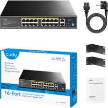 Cudy 16PORT Poe 200W 1-Sfp/2-Uplink 10/100 Yönetilemez Switch FS1018PS1