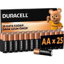 Duracell Basıc Aa Alkalin Kalem Pil (25'li Paket) – 1,5V