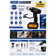 Catsu CASTU CS67 Kablosuz Dijital Hava Kompresörü ve 20.000 Lik Araç Süpürgesi 2 Si 1 Arada