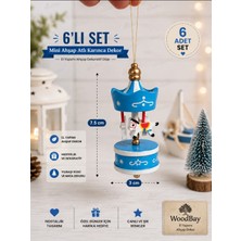 WoodBay 6’lı Mini Ahşap Atlı Karınca Dekor Seti Renkli Yılbaşı Süsü Hediyelik Masa Duvar Dekoru