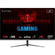 Raydın MM27RFA-300HZ, 27", 1ms, 300Hz, Full Hd, 300 Nits, 2xhdmı, Dp, Va Led, R1500 Curved, Frameless, Freesync Gaming Monitör