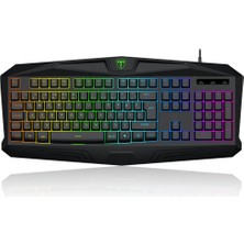 T-Dagger Tanker, T-TGK106, USB Kablolu, Türkçe Q, Rainbow Backlight, Membran Tuşlar, 104 Tuşlu, Gaming Klavye