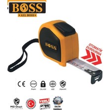 Boss 5 mt x 25 mm 84378 Profesyonel Çelik Şerit Metre Stoplu  12 Adet
