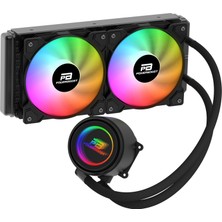 Powerboost 240MM Cırcle 240B PB-LCS-CR240B Rainbow Fanlı AM5-1851P Sıvı Soğutmalı Işlemci Fanı