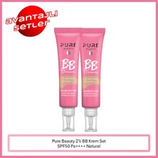 Pure Beauty, Bb Krem, SPF50, Pa++++, Natural - 30 Ml, 2'li Set  (Yeni Ürün 4+)
