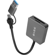 S-Link SL-CR21 Typec ve Usb3.0 Sd-Micro Sd 110M-S Hızlı 2 In 1 Metal Kart Okuyucu