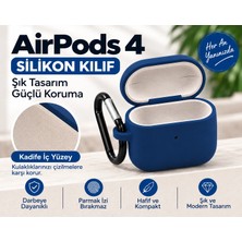 Holistic Airpods 4 Kılıfı 4. Nesil Uyumlu Içi Kadife Silikon Kancalı Koruyucu Kılıf Kaymaz Darbe Korumalı