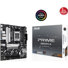Asus Prıme B850M-K, 2xddr5, 2x M.2, Dp, Hdmı, Am5 Soket Anakart