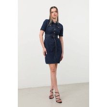 Banny Jeans Kemer Detaylı Jean Elbise