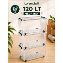 Lorempbox 120 Lt Mega Boy Tekerlekli Saklama Kutusu 3’lü Set