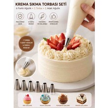 Kea Ev Eşyaları Krema Sıkma Torbası 6’lı Duy Seti – Pasta Kek Kurabiye Süsleme Torbası + 7 Parça