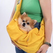 Pawstar Sarı Crossbody Küçük Irk Köpek Çapraz Taşıma Çantası Su İtici Kumaş ile Konforlu Kullanım