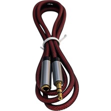 Keepro Aux kulaklık uzatma kablosu 3.5mm stereo dişi erkek kablo örgülü 1m