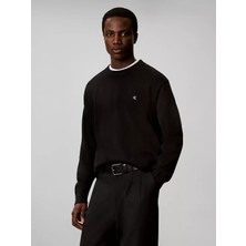 Calvin Klein Erkek Regular Fit Bisiklet Yaka Uzun Kol Pamuklu Siyah Sweatshirt LV04RH325G-UB1